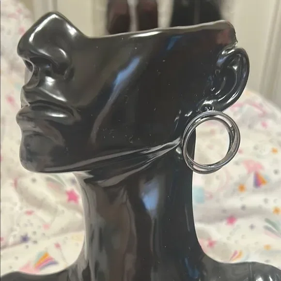 Paparazzi Black Hoop Earrings - Picture 10 of 14